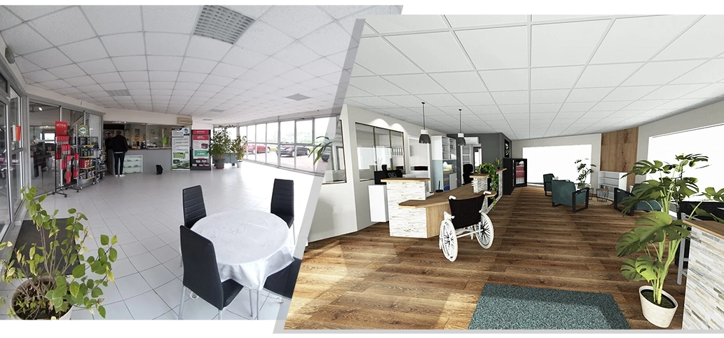 Projet amenagement interieur garage auto virazeil inside by nadege lara - amenagement 3d